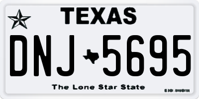 TX license plate DNJ5695
