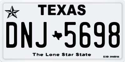 TX license plate DNJ5698