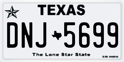 TX license plate DNJ5699
