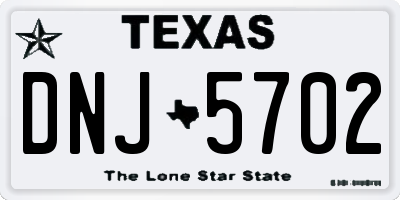 TX license plate DNJ5702
