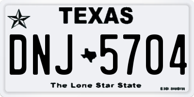 TX license plate DNJ5704