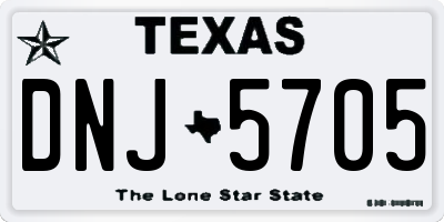 TX license plate DNJ5705