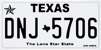 TX license plate DNJ5706