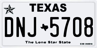 TX license plate DNJ5708
