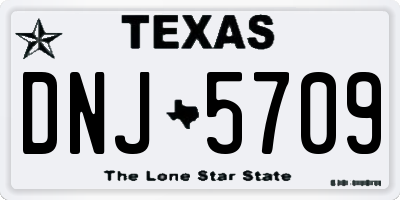 TX license plate DNJ5709