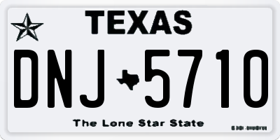 TX license plate DNJ5710