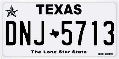 TX license plate DNJ5713