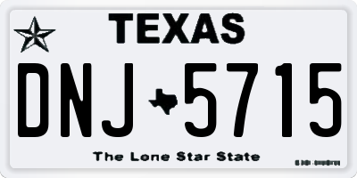 TX license plate DNJ5715
