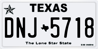 TX license plate DNJ5718
