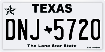 TX license plate DNJ5720