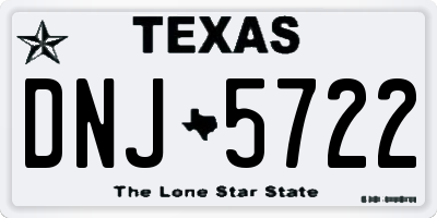 TX license plate DNJ5722