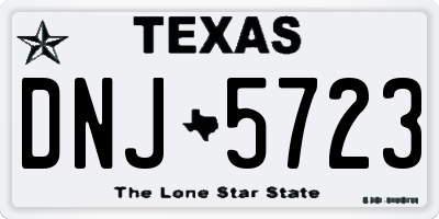 TX license plate DNJ5723