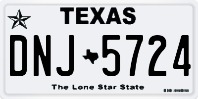 TX license plate DNJ5724
