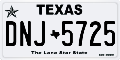 TX license plate DNJ5725