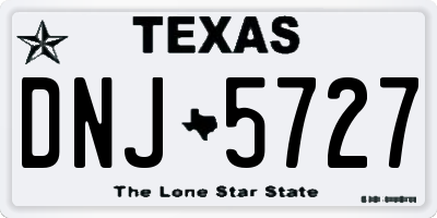TX license plate DNJ5727