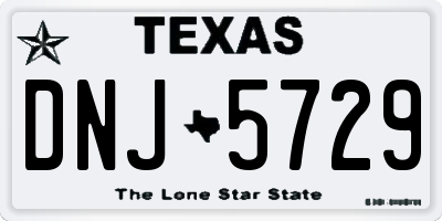 TX license plate DNJ5729