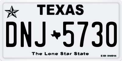TX license plate DNJ5730