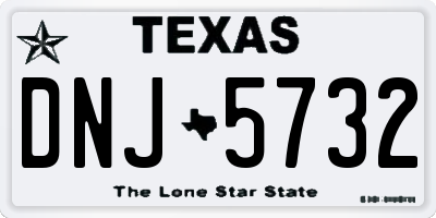 TX license plate DNJ5732