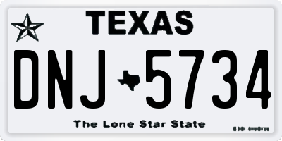 TX license plate DNJ5734