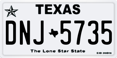 TX license plate DNJ5735