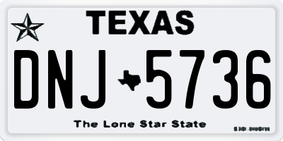 TX license plate DNJ5736