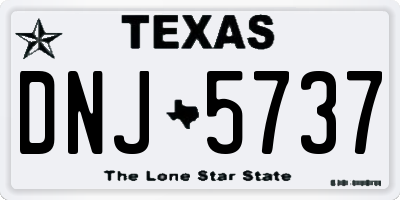TX license plate DNJ5737