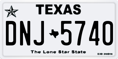 TX license plate DNJ5740