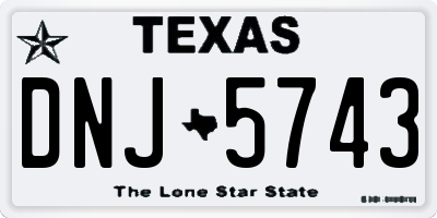 TX license plate DNJ5743