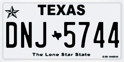 TX license plate DNJ5744