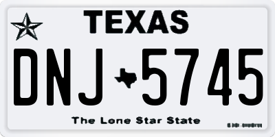 TX license plate DNJ5745
