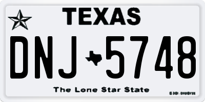 TX license plate DNJ5748