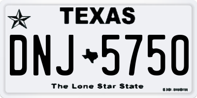 TX license plate DNJ5750