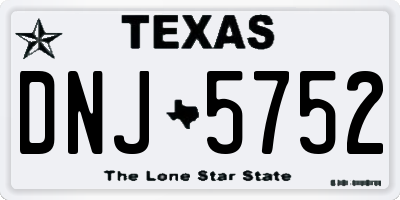 TX license plate DNJ5752