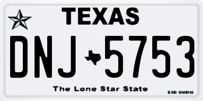 TX license plate DNJ5753