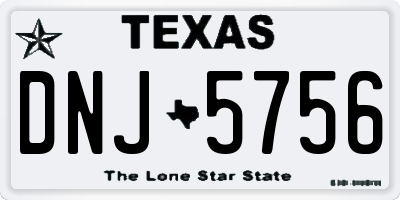 TX license plate DNJ5756