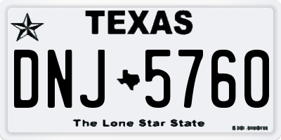 TX license plate DNJ5760
