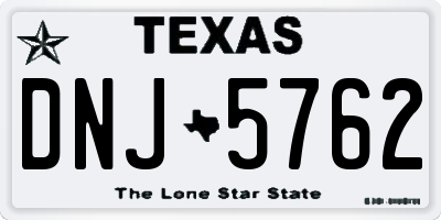 TX license plate DNJ5762