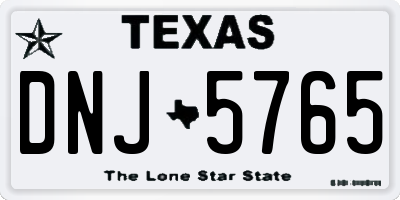 TX license plate DNJ5765