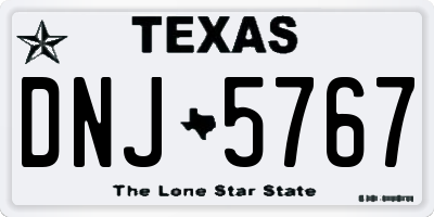TX license plate DNJ5767