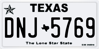 TX license plate DNJ5769