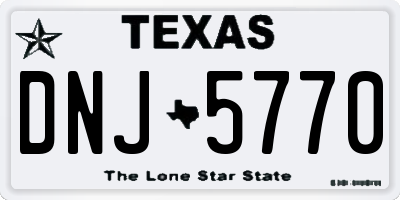 TX license plate DNJ5770