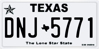 TX license plate DNJ5771