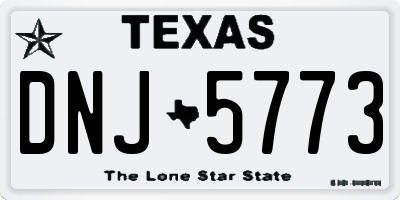 TX license plate DNJ5773