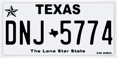 TX license plate DNJ5774