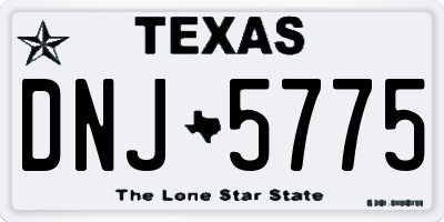 TX license plate DNJ5775
