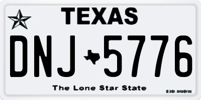 TX license plate DNJ5776