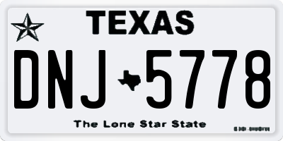 TX license plate DNJ5778