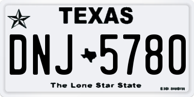 TX license plate DNJ5780