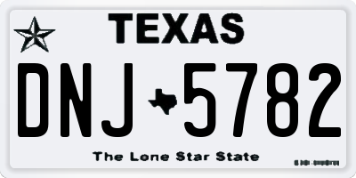 TX license plate DNJ5782