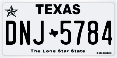 TX license plate DNJ5784